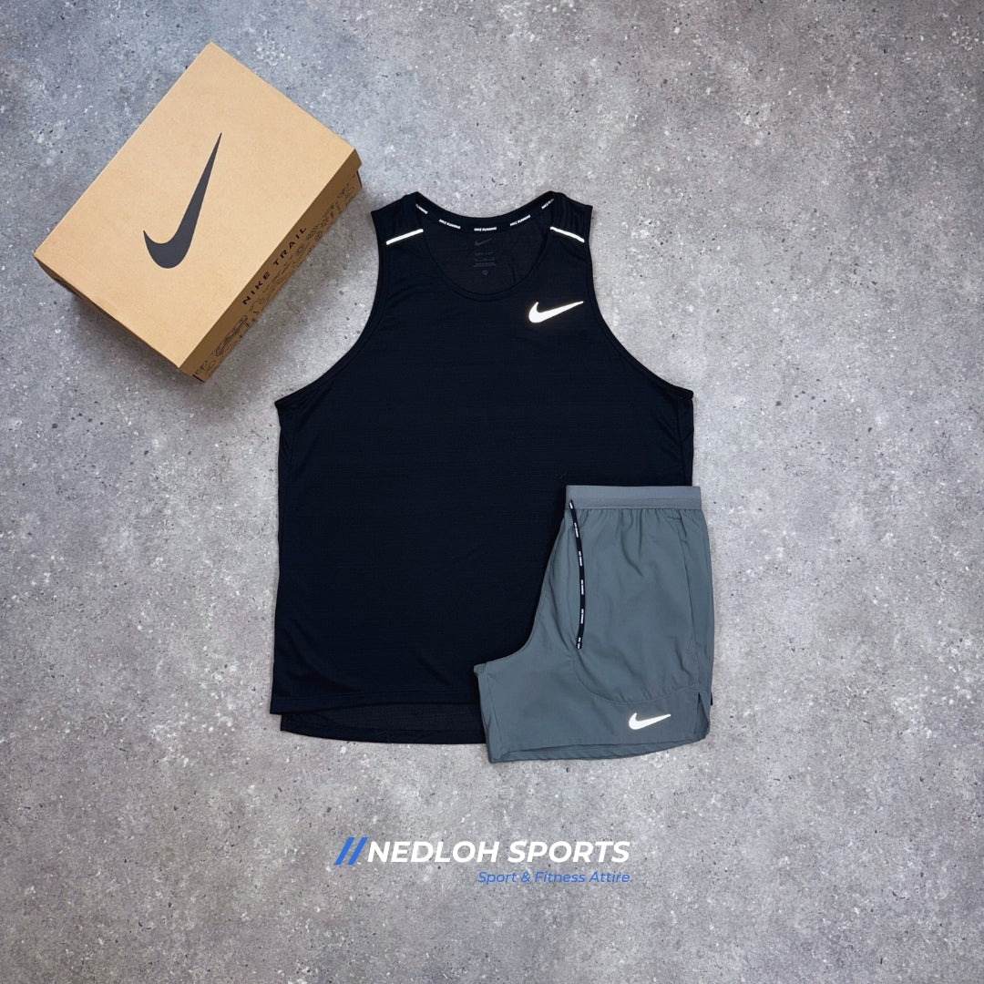 Nike Miler Set | Black Miler Vest & Grey Flex Stride 7in Shorts