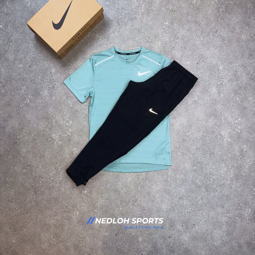 Nike Miler Set | Mineral Teal Miler & Black Challenger Trouser