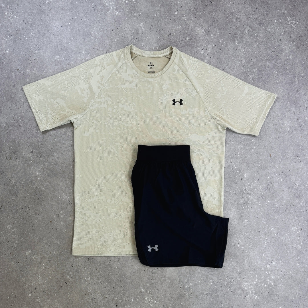 UA Velocity Jacquard Tee- Sand