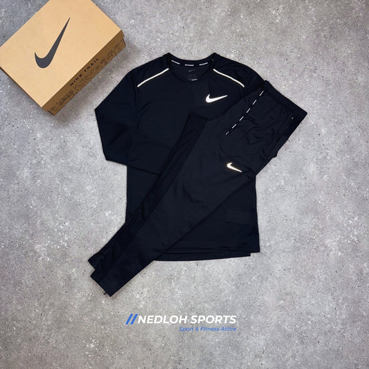 Nike Miler Set | Black Long Sleeve Miler & Black Phenom Trouser