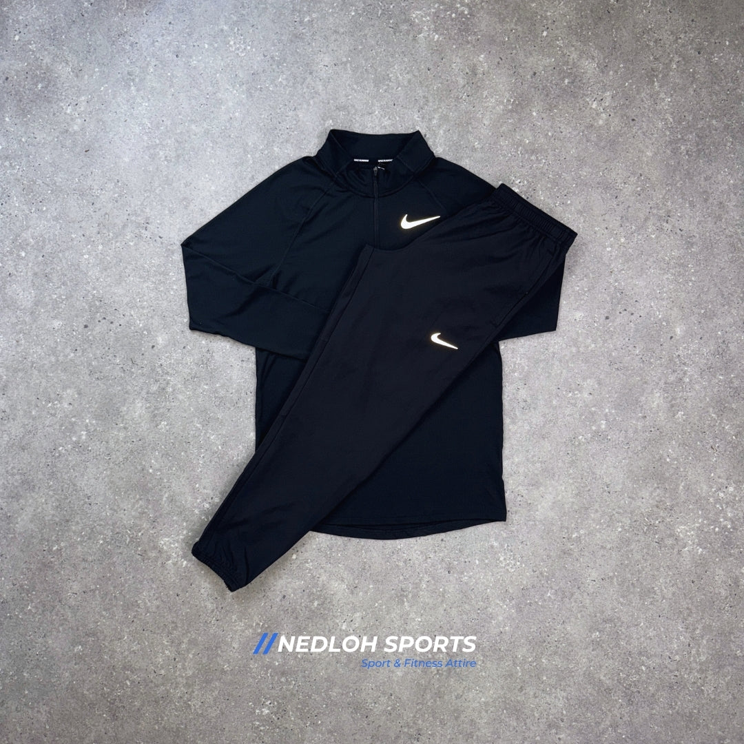 Nike Set | Black Element 1/4 Zip & Black Challenger Bottoms
