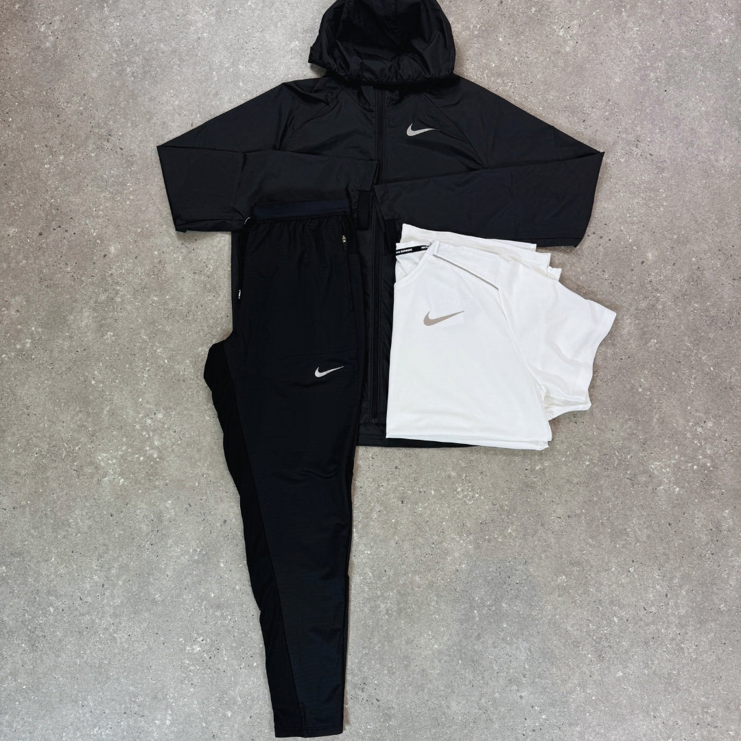 Nike Set | Essential Jacket, Black Phenom Trouser & White Miler