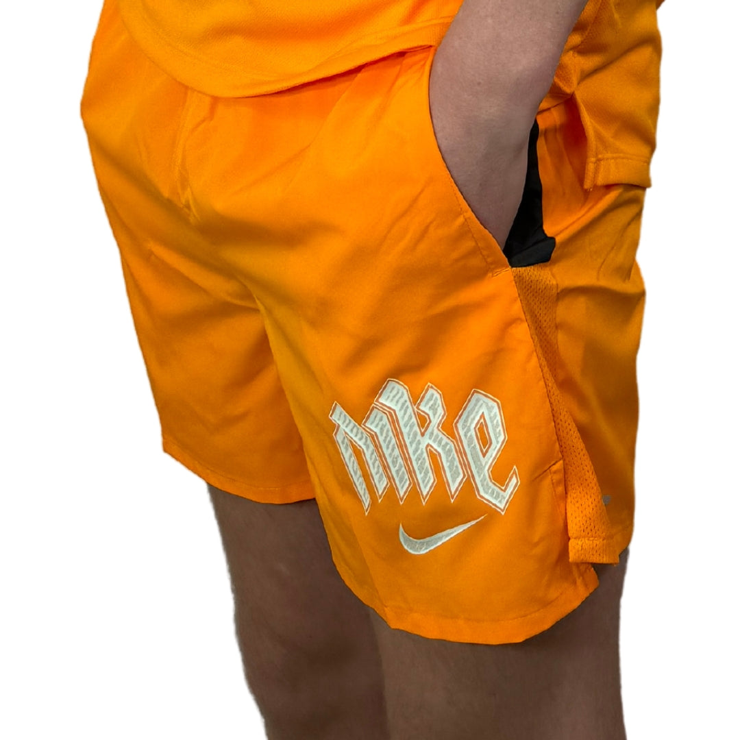 Orange track shorts deals