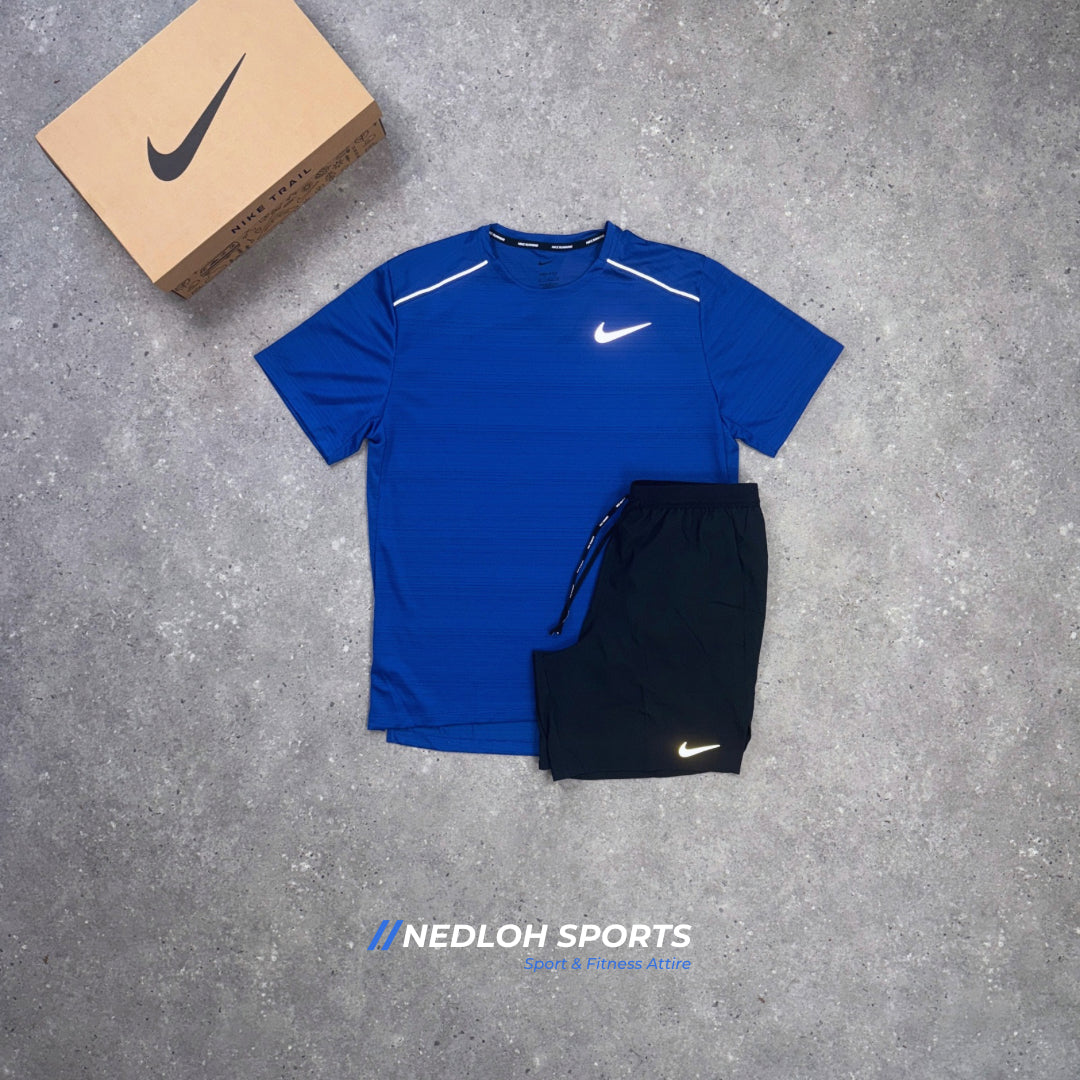Nike Miler Set | Blue Miler & Black Flex Strides 7in