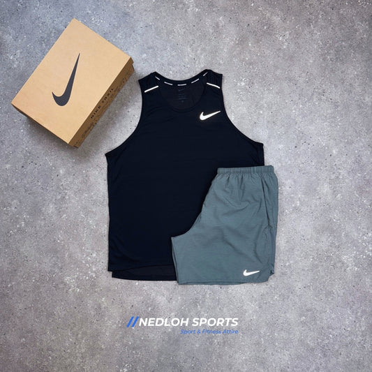 Nike Miler Set | Black Miler Vest & Grey Challenger 7in Shorts