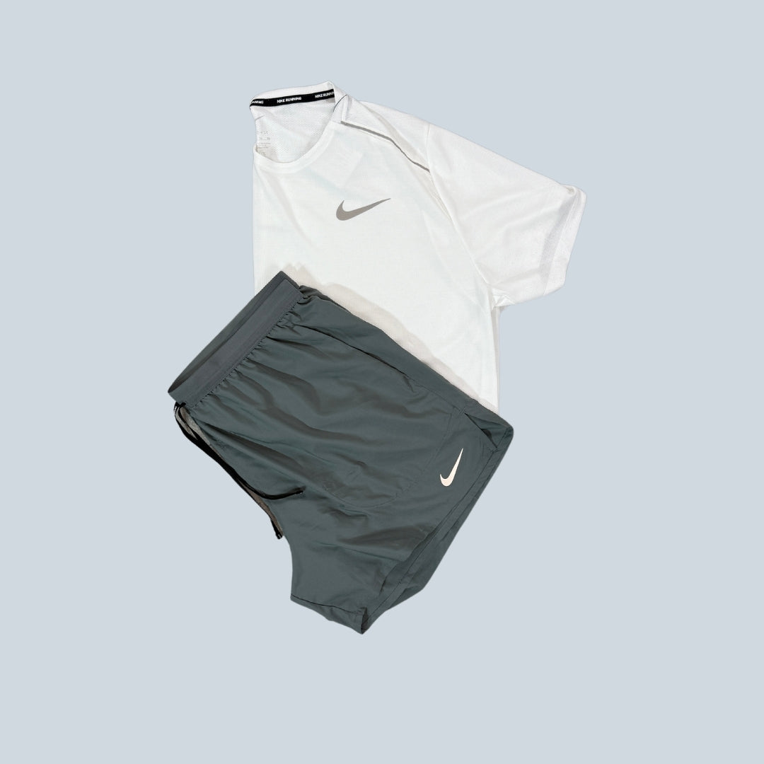 Nike Set | White Miler & Grey Flex Stride 5in