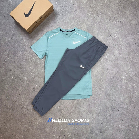 Nike Miler Set | Mineral Teal Miler & Grey Challenger Trouser