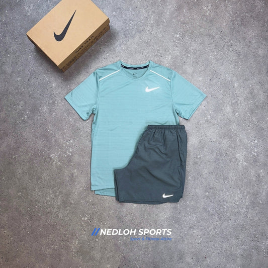 Nike Miler Set | Mineral Teal Miler & Grey Challenger 7in Shorts