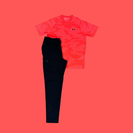 UA Pink Set | Pink Jacquard & Tapered Bottoms