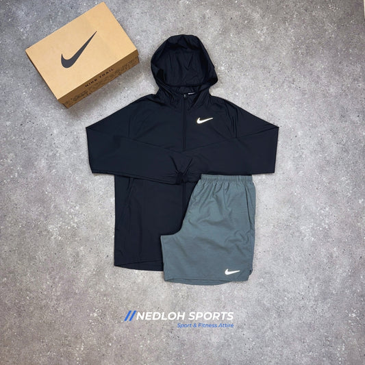 Nike Set | Black Essential Jacket & Grey Challenger 7in Shorts