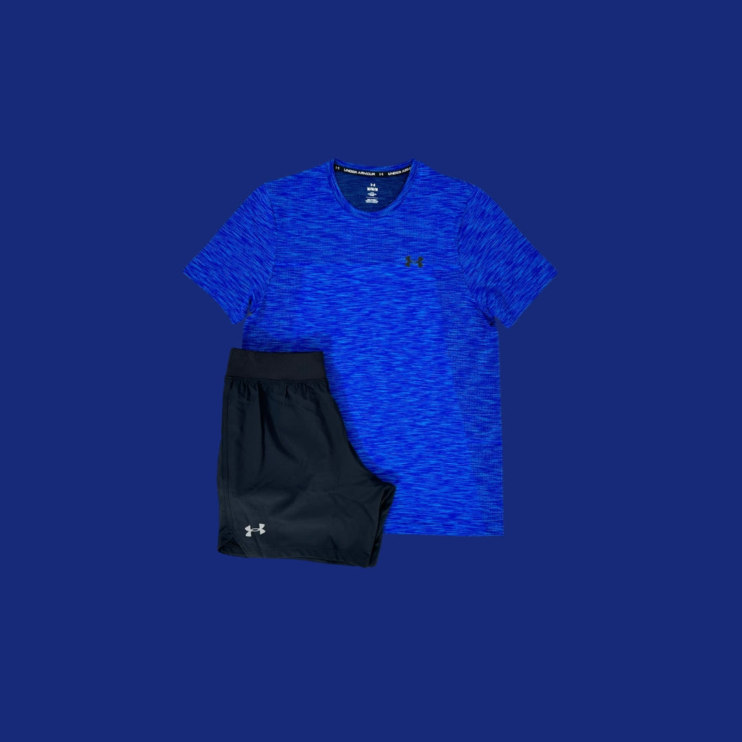 UA Set | Blue Seamless Tee & 7in Shorts