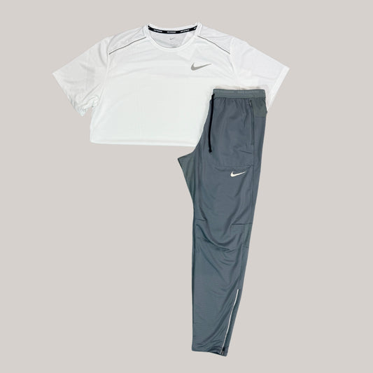 Nike Set | White Miler & Grey Phenom Bottom