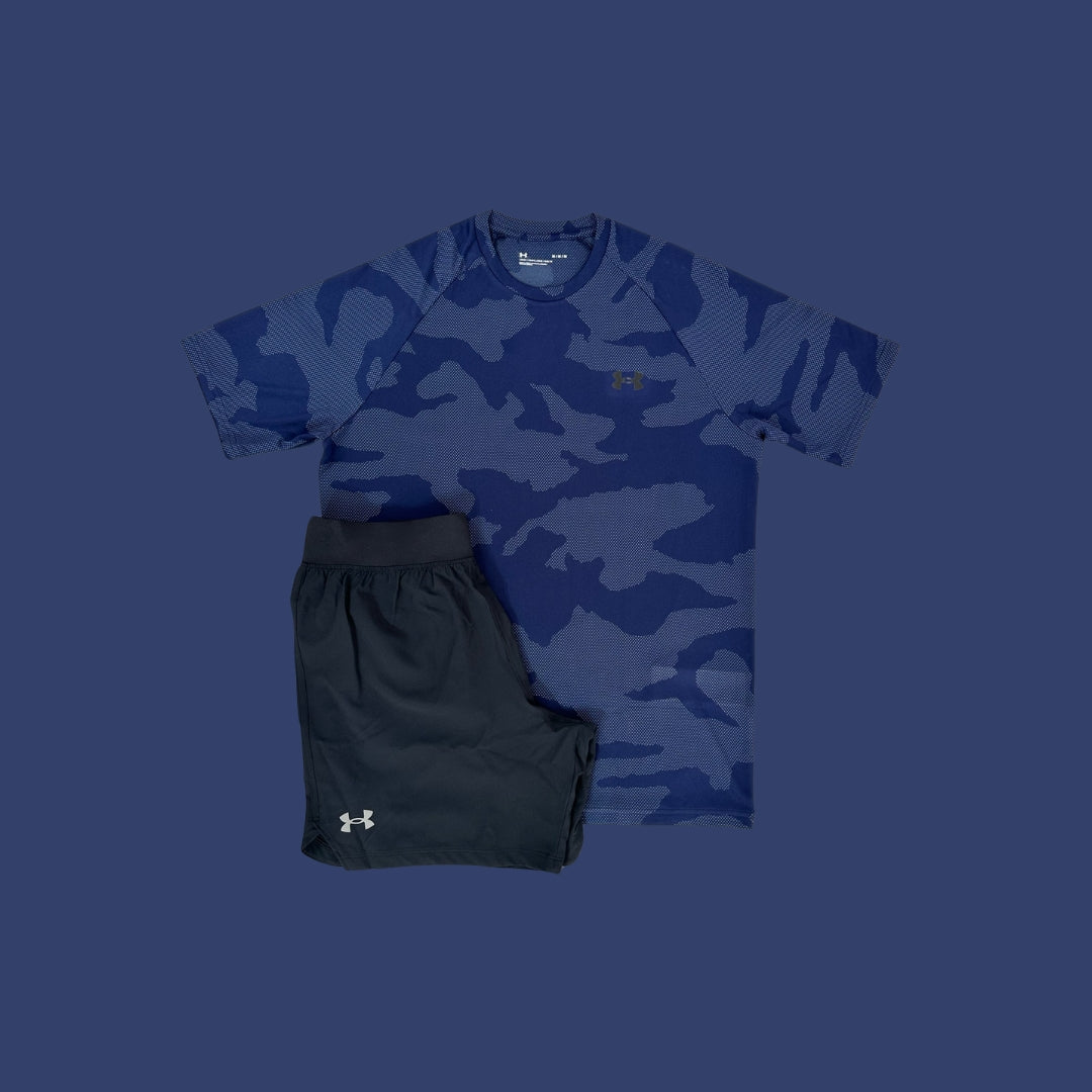 UA Set | Navy Jacquard Tee & 7in Shorts