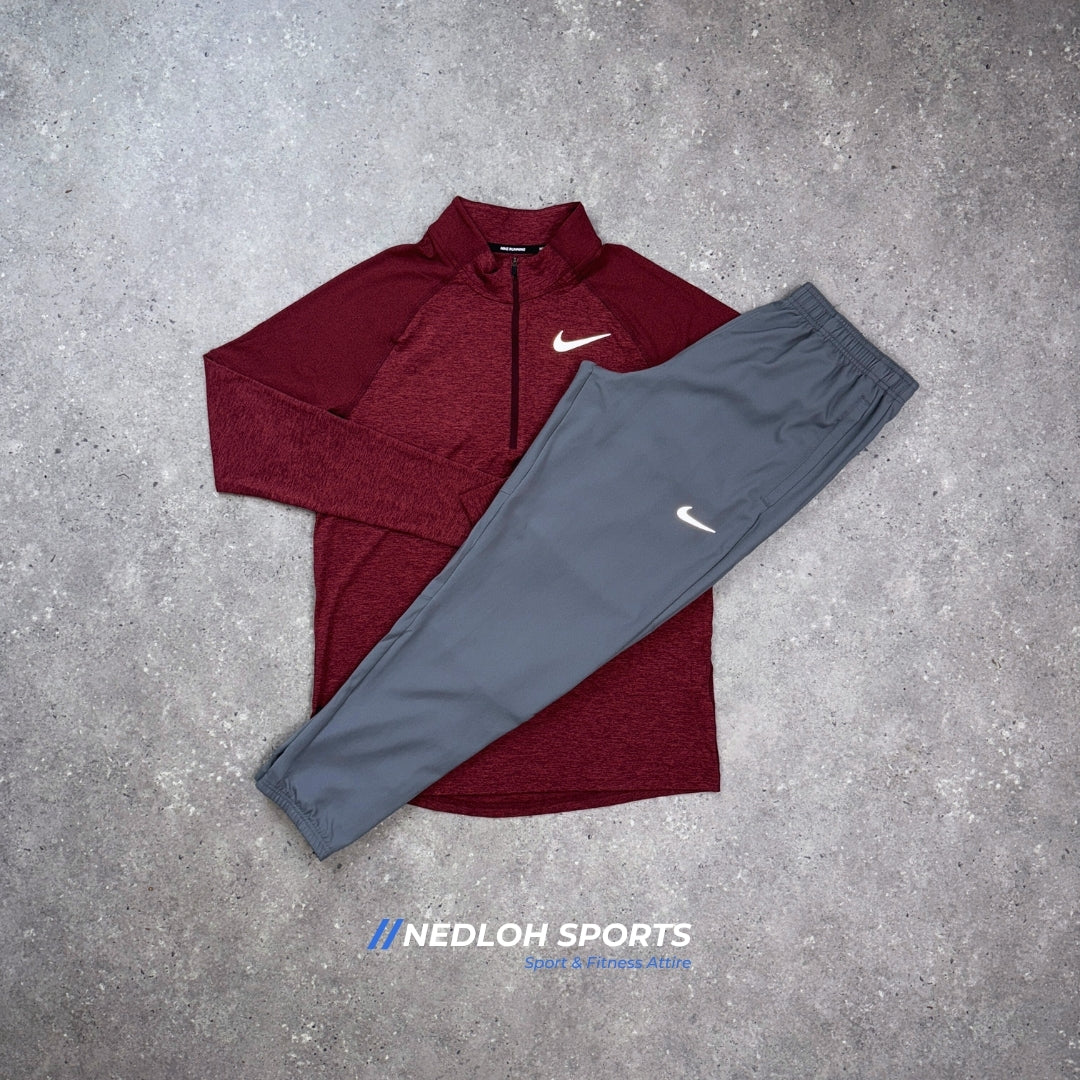 Nike Set | Maroon Element 1/4 Zip & Grey Challenger Bottoms