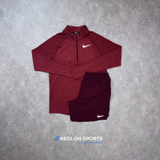 Nike 1/4 Zip Set | Maroon 1/4 Zip & Maroon Challenger 7in Shorts
