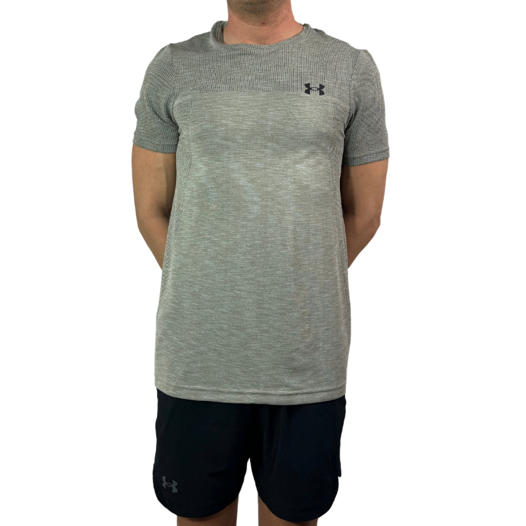 UA Seamless SS Tee - Grey/ Brown