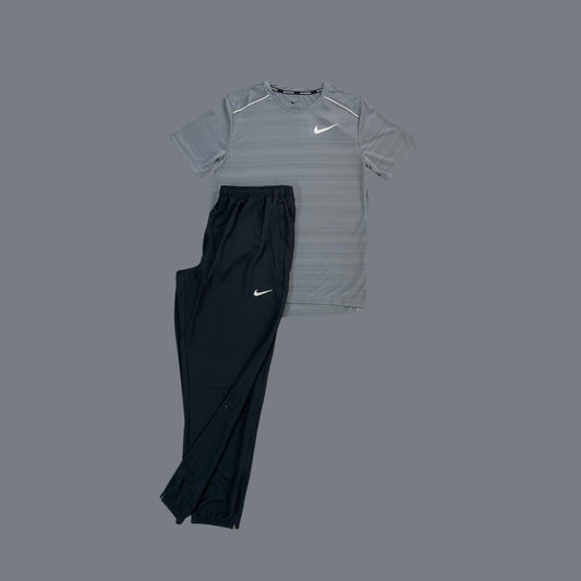 Nike Set- Grey Miler and Black Essential Woven Trouser