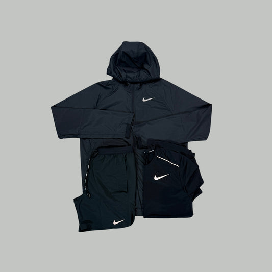 Nike Set | Essential Jacket, Black Flex Strides & Black Miler