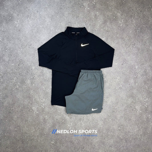 Nike Set | Black Element 1/4 Zip & Grey 7in Challenger Shorts