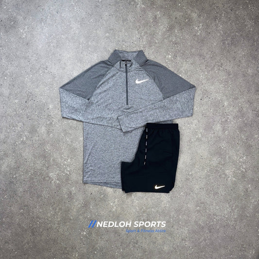 Nike Set | Grey Element 1/4 Zip & Black Flex Strides 7in Short