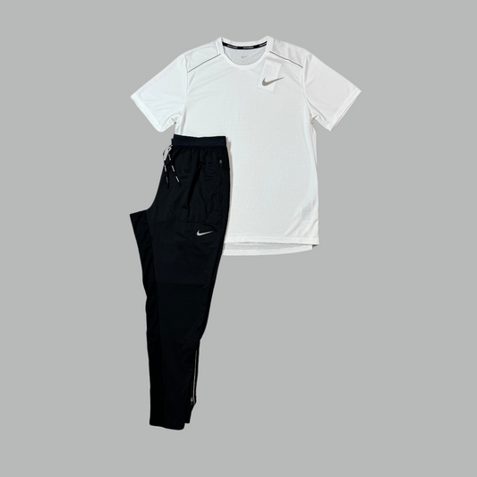 Nike Miler SS Tee- White & Nike Phenoms Bottoms