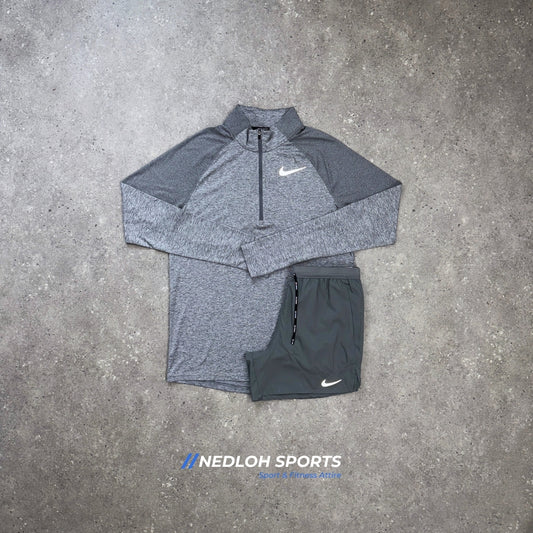 Nike 1/4 Set | Grey Element 1/4 Zip & Grey 7in Flex Stride Shorts
