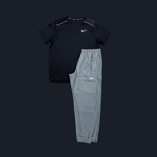 Nike Set | Black SS Miler and Grey Woven Bottoms