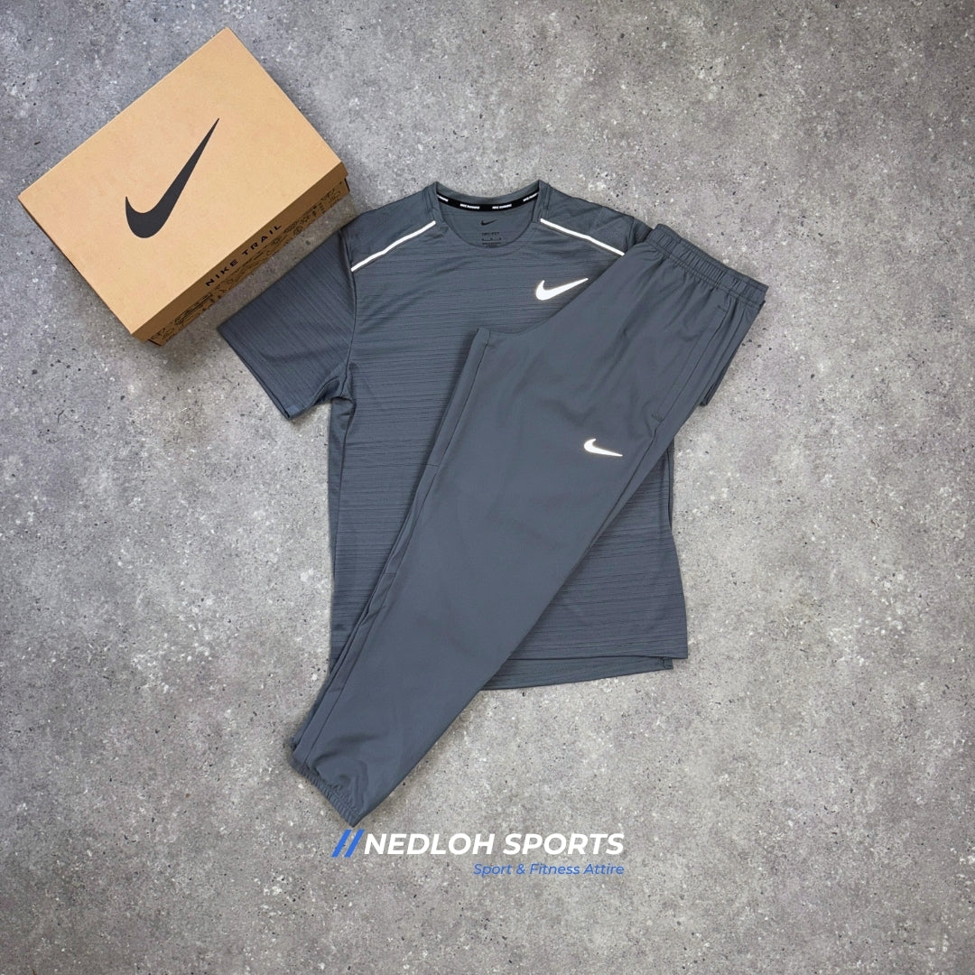 Nike Miler Set | Grey Miler and Grey Challenger Bottoms