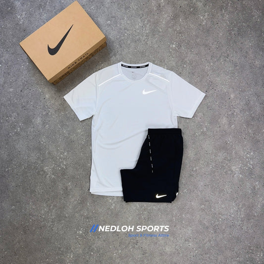 Nike Miler Set | White Miler & Black Flex Strides 7in Shorts
