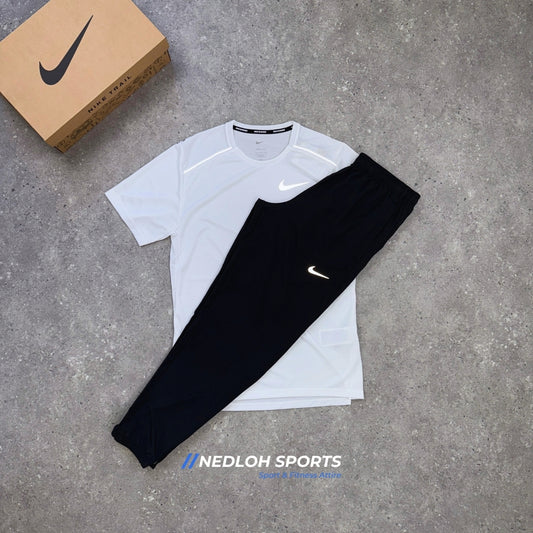 Nike Miler Set | White Miler & Black Challenger Trouser