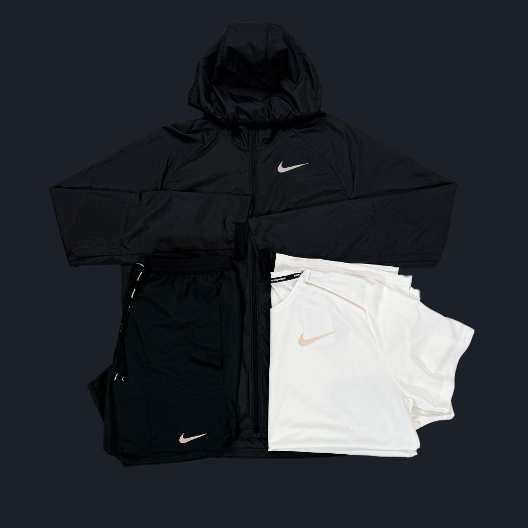 Nike Set | Essential Jacket, Black Flex Strides & White Miler