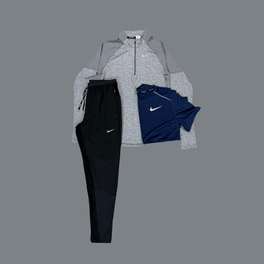 Nike Tri-Set | Grey Element 1/4 Zip, Navy Miler, Black Phenoms