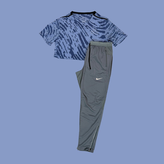 Nike Set | Baby Blue Rise 365 Tee & Grey Phenom Bottom