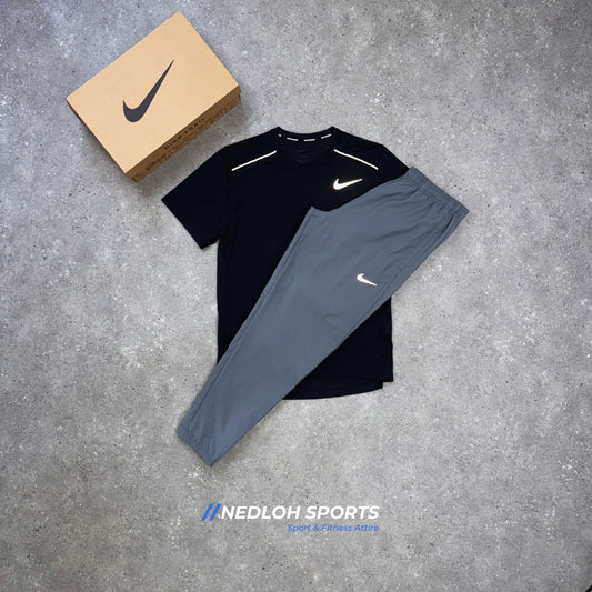Nike Miler Set | Black Miler and Grey Challenger Bottoms