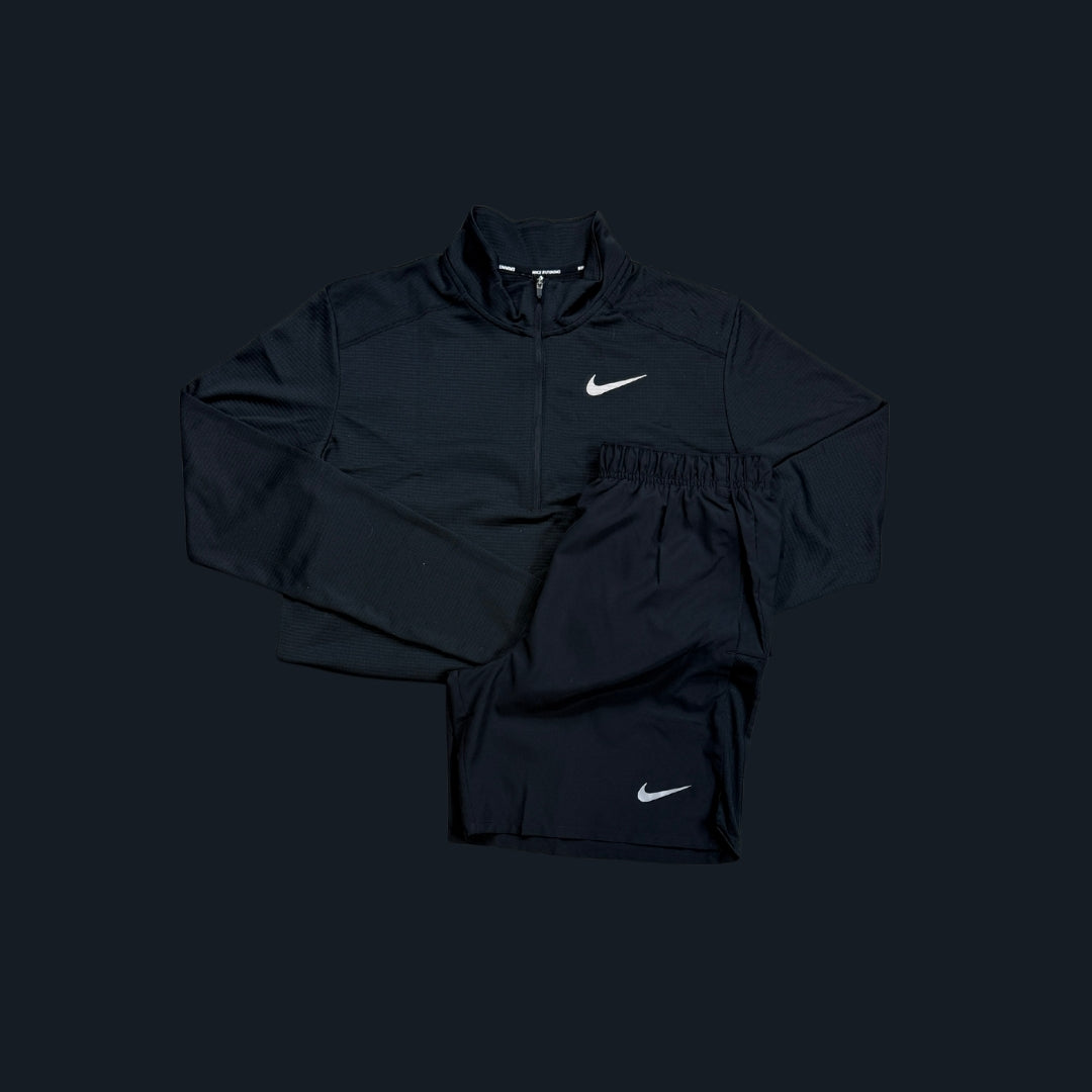 Nike Set | Black Pacer 1/4 Zip & Black Challenger 7in Shorts