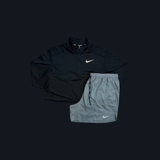 Nike Set | Black Pacer 1/4 Zip & Grey Flex Stride 5in Shorts