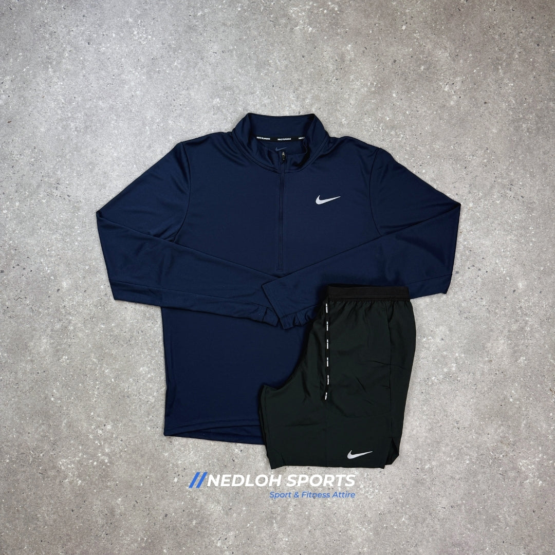 Nike Set | Navy Pacer 1/4 Zip & Black Flex Stride 7in Shorts