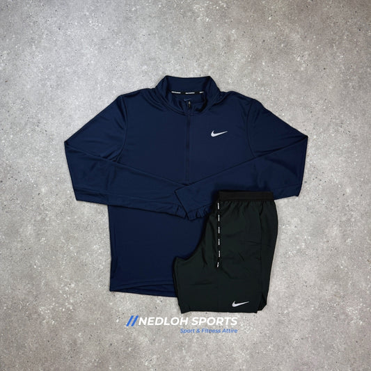 Nike Set | Navy Pacer 1/4 Zip & Black Flex Stride 7in Shorts