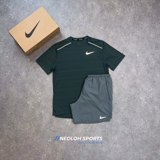 Nike Miler Set | Vintage Green Miler & Grey Challenger 7in Shorts