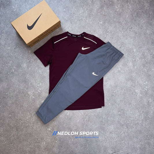 Nike Set | Midnight Maroon Miler & Grey Challenger Trousers