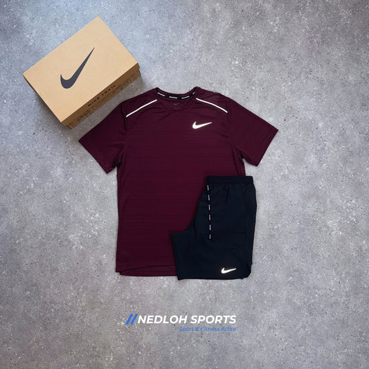 Nike Miler Set | Midnight Maroon Miler & Black Flex Stride 7in Shorts
