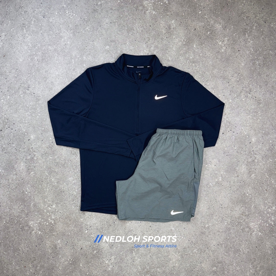 Nike Set | Navy Pacer 1/4 Zip & Grey Challenger 7in Shorts
