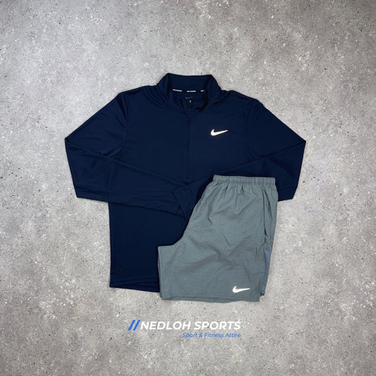 Nike Set | Navy Pacer 1/4 Zip & Grey Challenger 7in Shorts