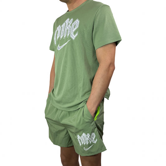 Nike Running Division Miler & Shorts- Oil Green/Action Green