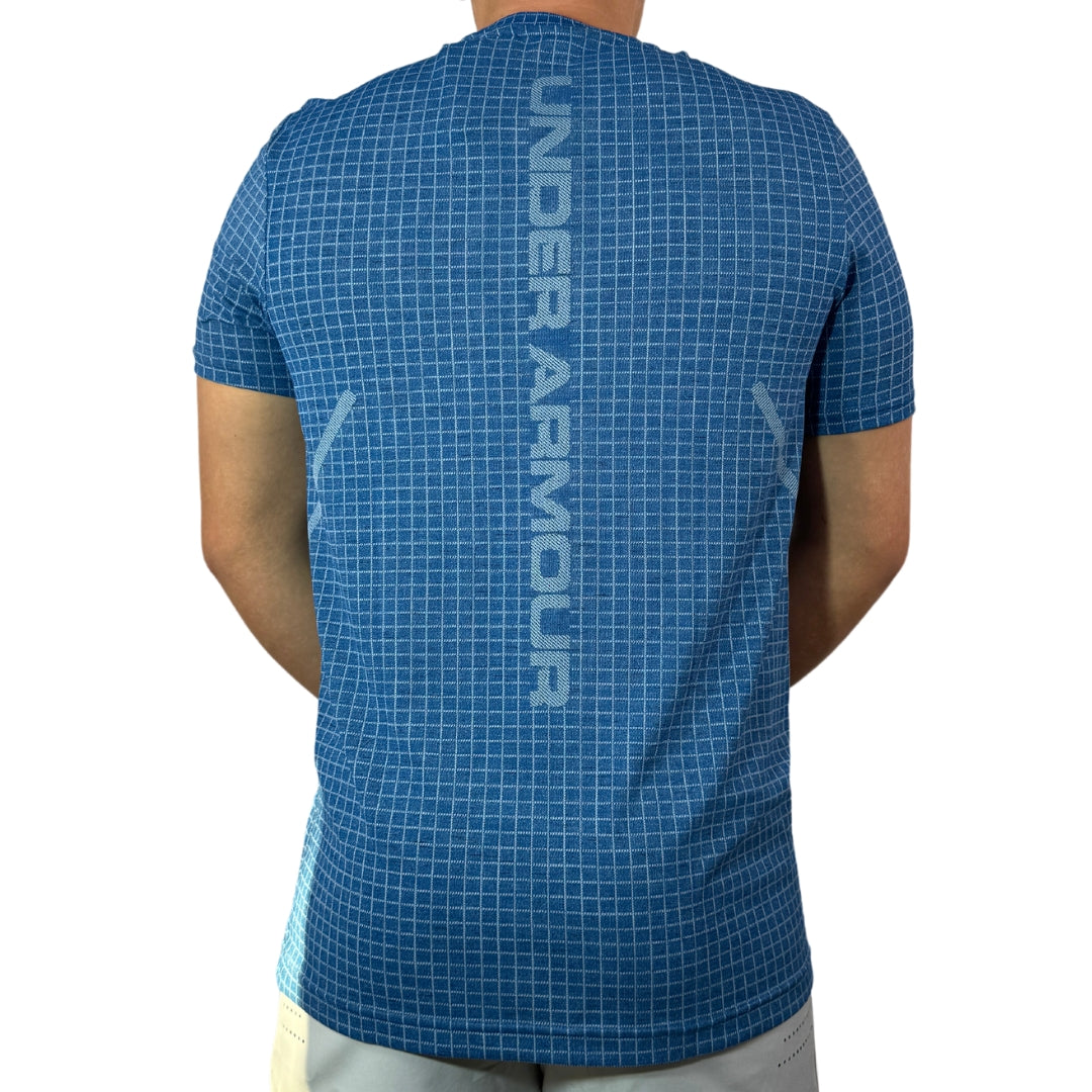 UA Seamless Grid Tee- Blue