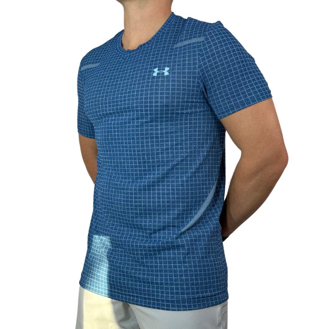 UA Seamless Grid Tee- Blue