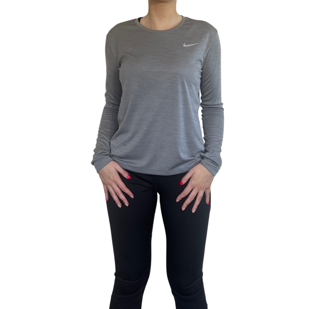 Nike Miler Long Sleeve - Gunsmoke/Heather