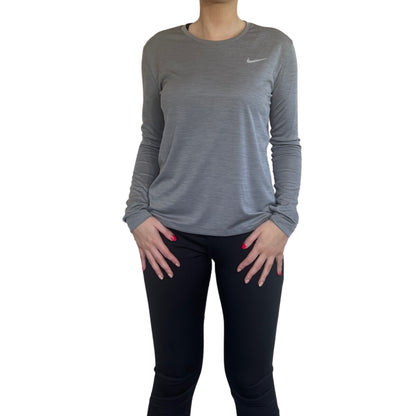 Nike Miler Long Sleeve - Gunsmoke/Heather