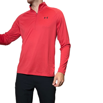 UA Velocity 1/4 Zip - Salmon Pink/Red