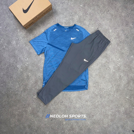 Nike Set | University Blue Techknit Tee & Grey Challenger Trouser